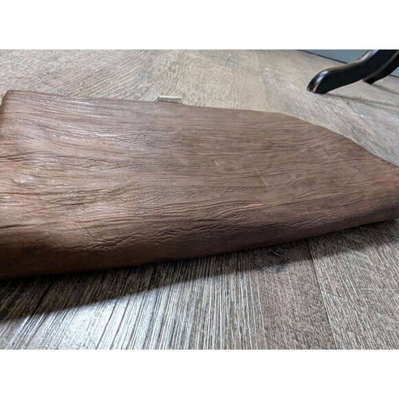 Vintage 50s Brown Leather Clutch Handbag Purse - Picture 5 of 10